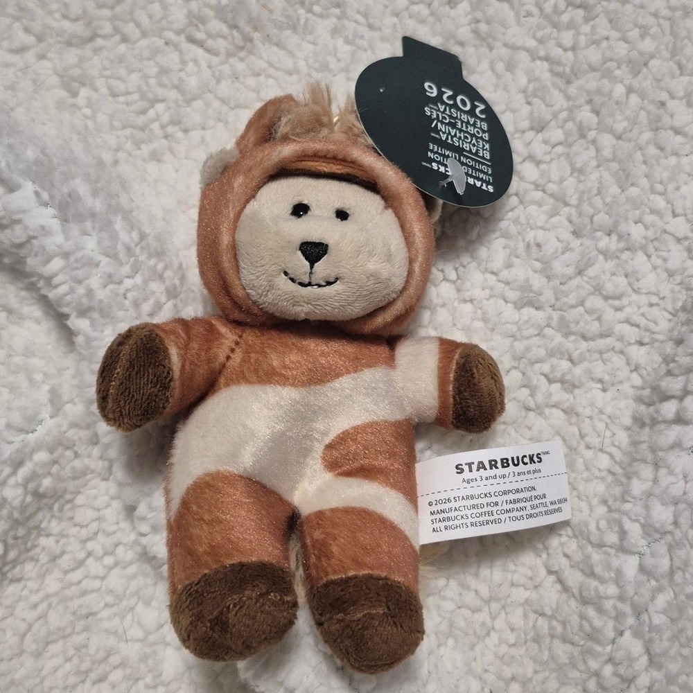 Starbucks Bearista Keychain Limited Edition 2026 Giraffe Costume Plush Bag Charm